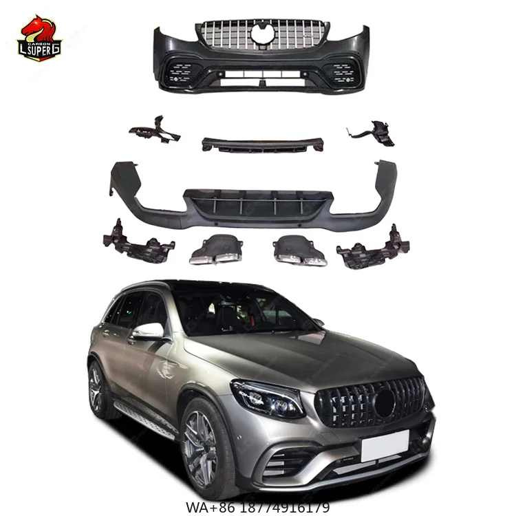

ПП Bodykit для GLC Class X253 W253 to GLC63 Style Bodykit с передним бампером, задним диффузором, выхлопным наконечником