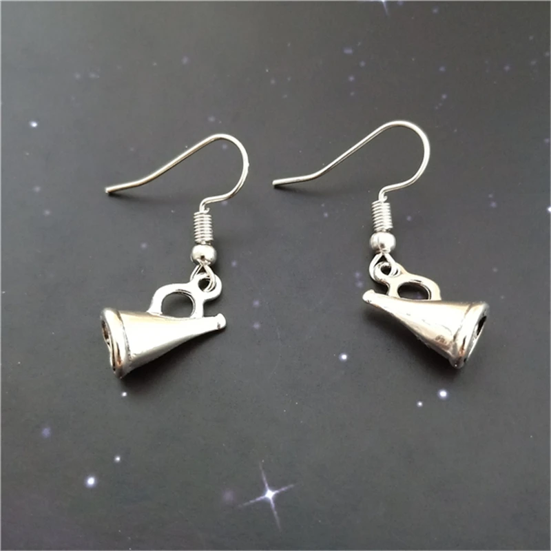 Mini Trumpet Charm Earrings, Silencer Earrings, Trumpet Dangle Earrings, Punk Trumpet Jewelry