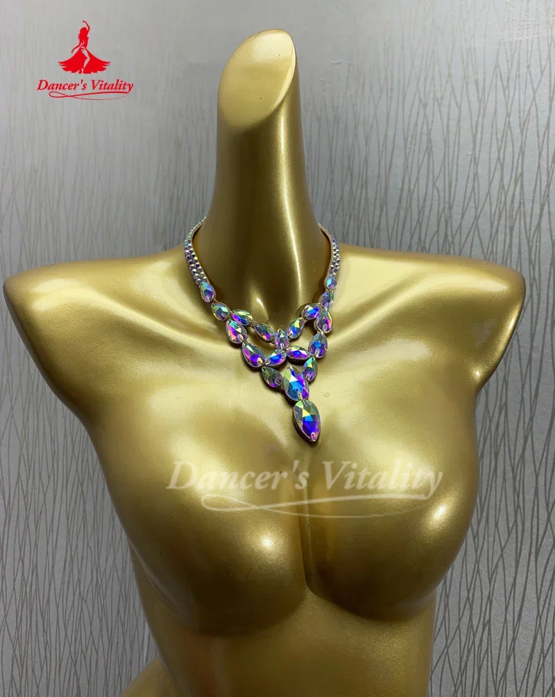 BellyDance Competition Accessories Jewelry Women Senior AB Stones Necklace Adult Children Oriental Dance Performance Necklaces