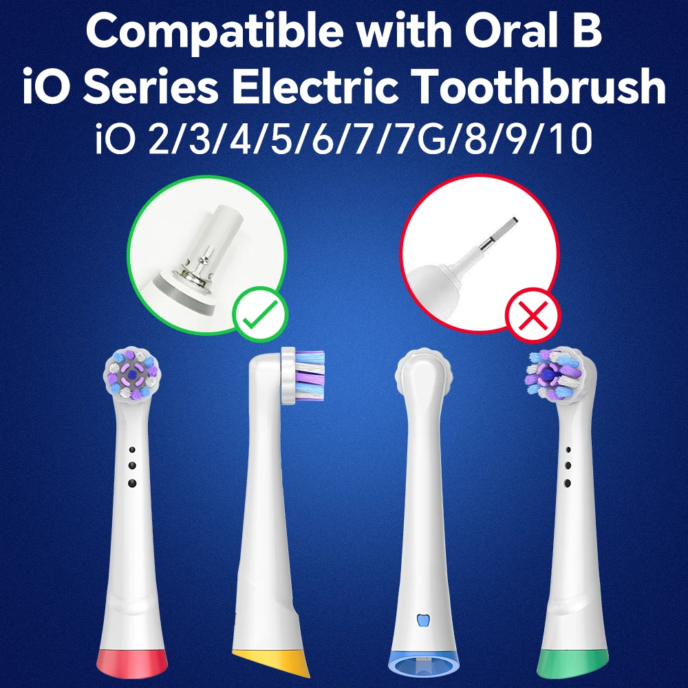 Compatible with Oral B iO Electric Toothbrushes Replacement Brush Heads, Angled Bristles Pro-White Toothbrush Head for OralB IO