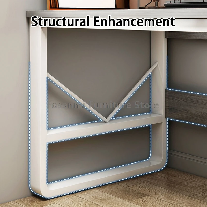 Modern Computer Desk and Chair Set Home Gaming Writing Sturdy Table Mesh Chairs Sets Simple Office Desk with Drawers and Cabinet