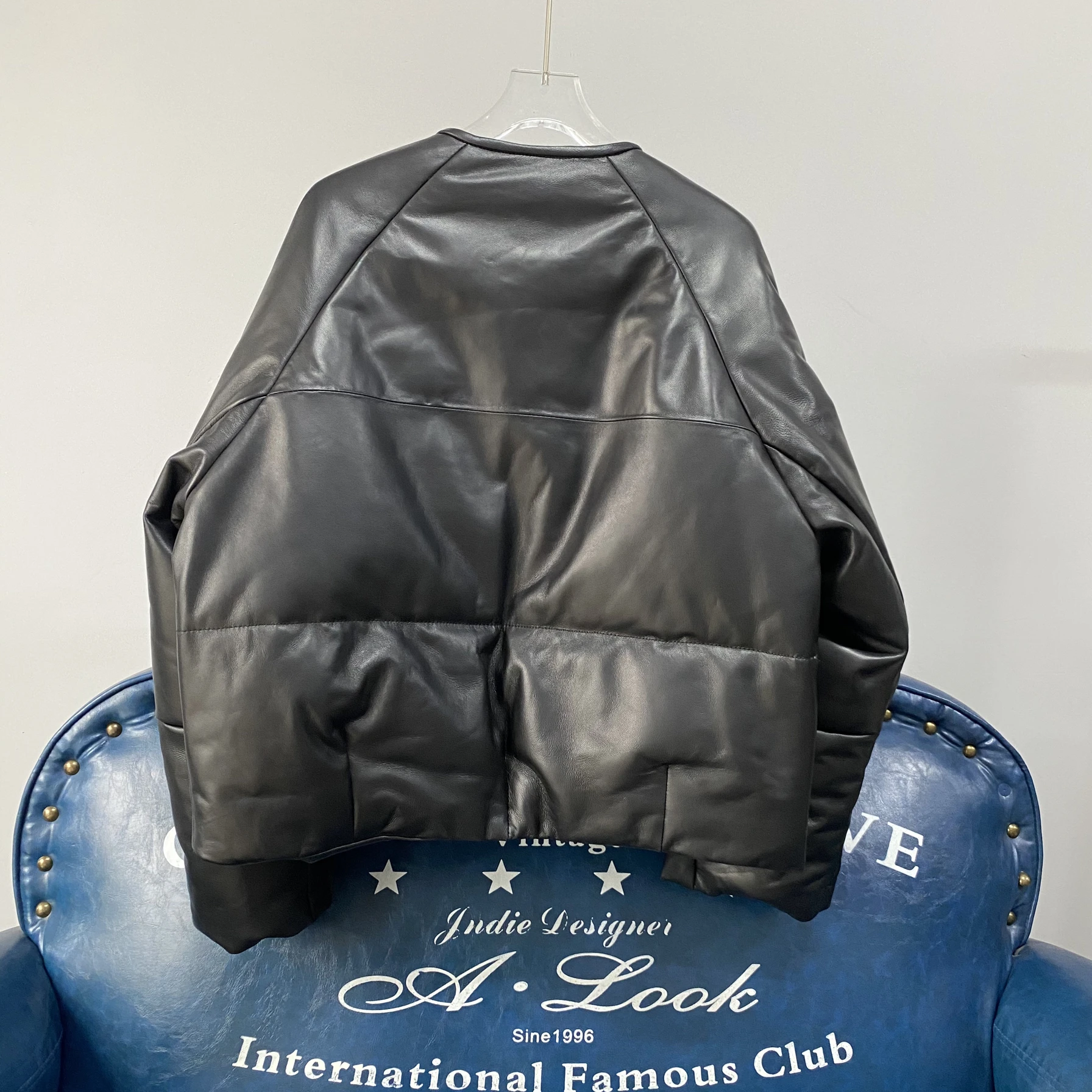 本革 Du down Jaet レディース オートスリーブ 新しい中国風スリーブ 冬用コート 通勤用スリーブ シープスキン生地 ロングスリーブ