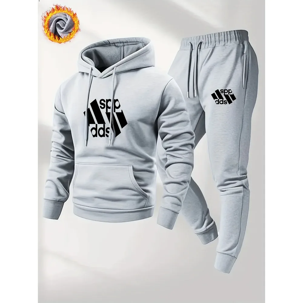 هوديي مطبوع جديد 2025، طقم سويت شيرت وركض للرجال، طقم أزياء الهالوين مع بنطال طويل،