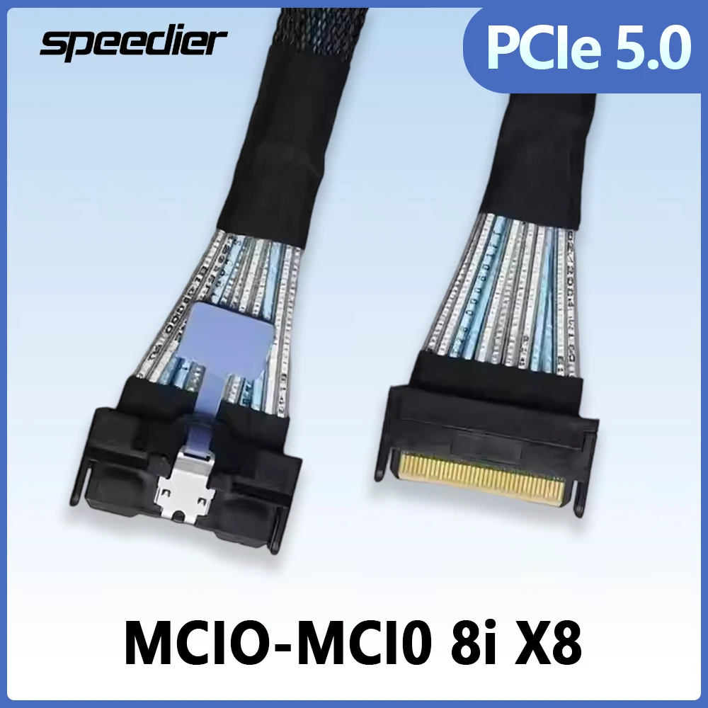 

MCIO 8i PCIe 5.0 High-Speed Crossover Cable MCIO to MCIO 8X Male to Male 32Gbps Connection Cable NVMe GEN