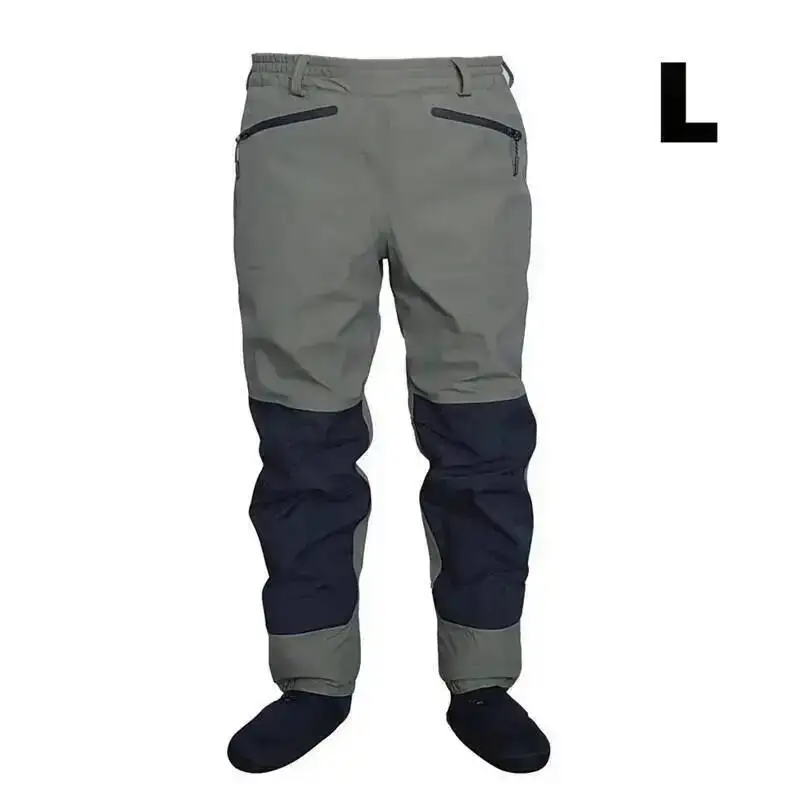 3-lagige, atmungsaktive, wasserdichte Wathose zum Fliegenfischen an der Taille, Strumpffüße, hohe Hose, Wathose, langlebige Entenjagd-Wathose