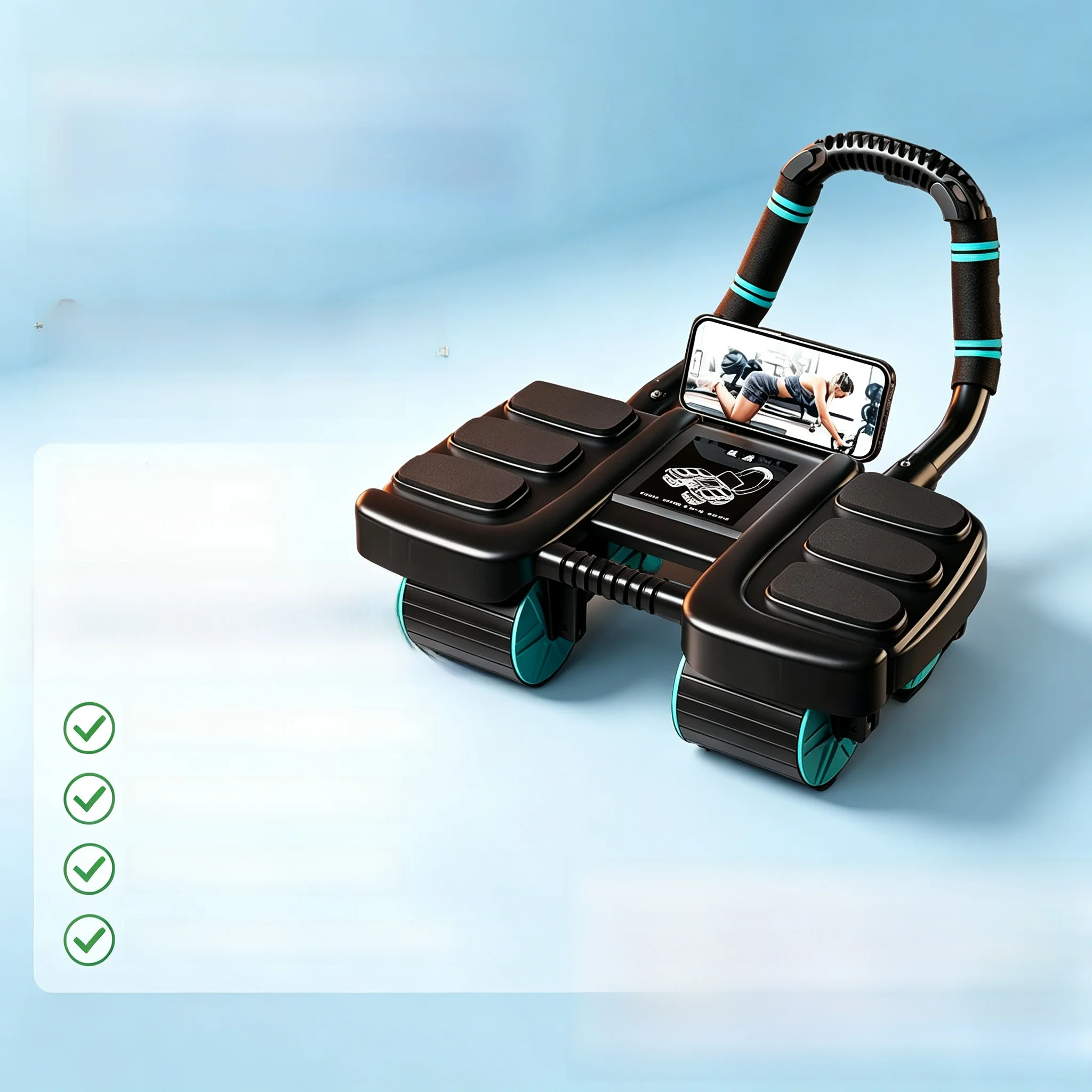 Picture 6: Silent Four-Wheel Abdominal Wheel Automatic Rebound Abdomen Slimming Fitness Equipment Abdominal Muscle Training 2026 New Model