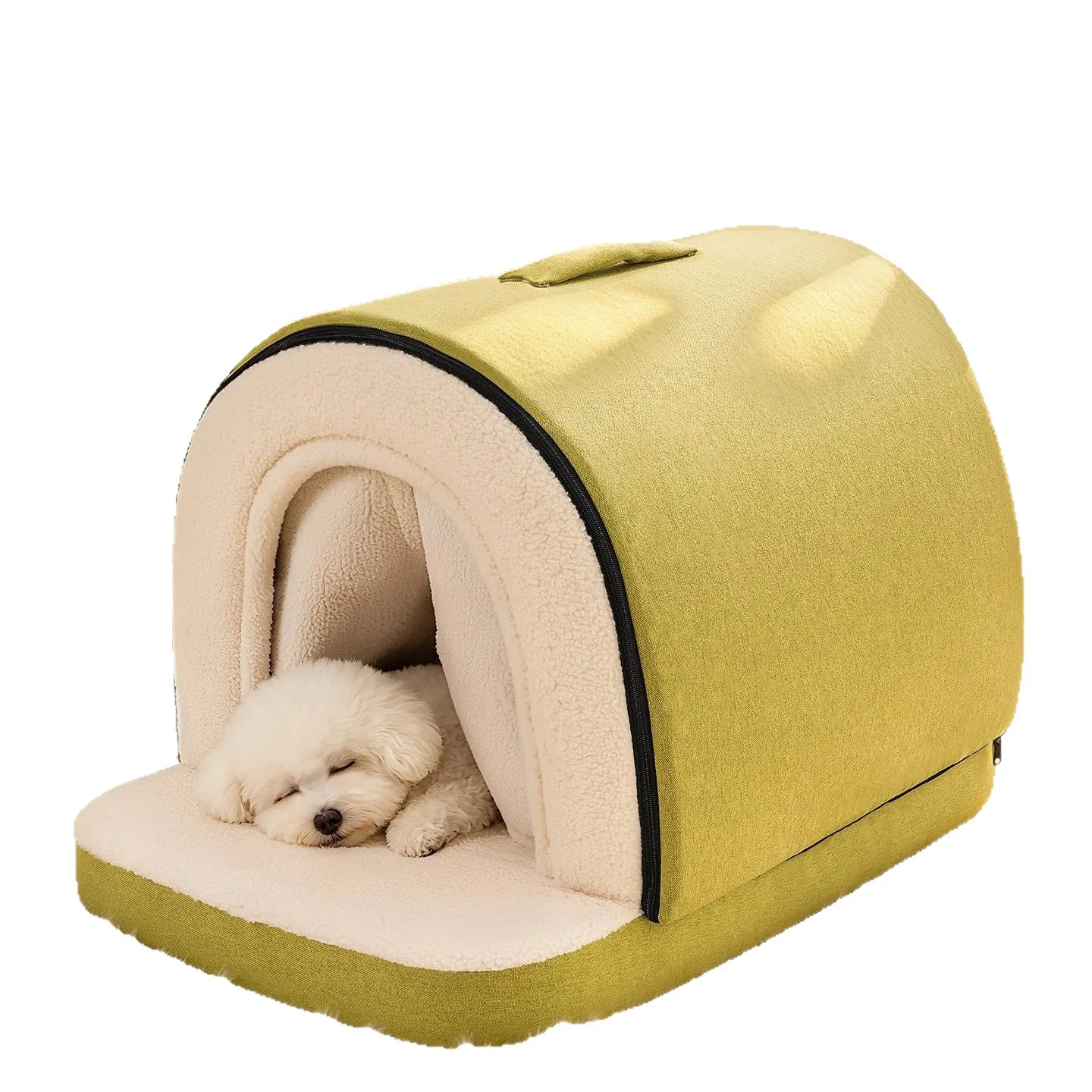 Casa cueva cálida de invierno para perros pequeños Bichón, lavable