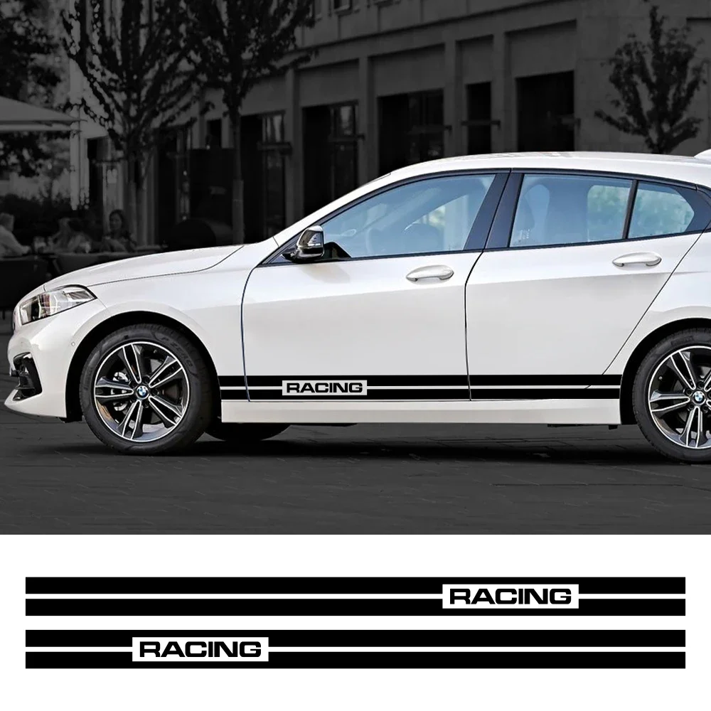 2PCS Car Door Side Stickers Vinyl Film Racing Decals Auto Decoration Accessories For BMW 1 Series E81 E87 E82 E88 F20 F21