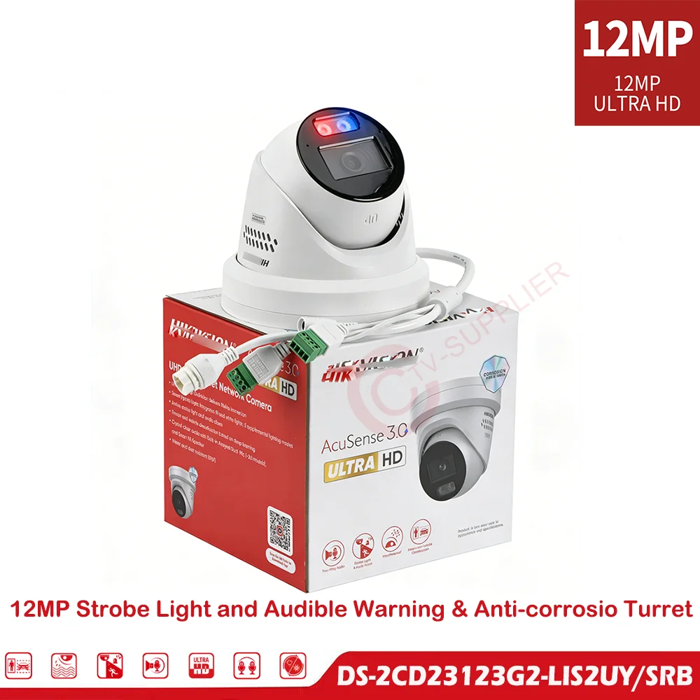 Original 12MP AcuSense 3.0 IP Camera Police Light Alarm