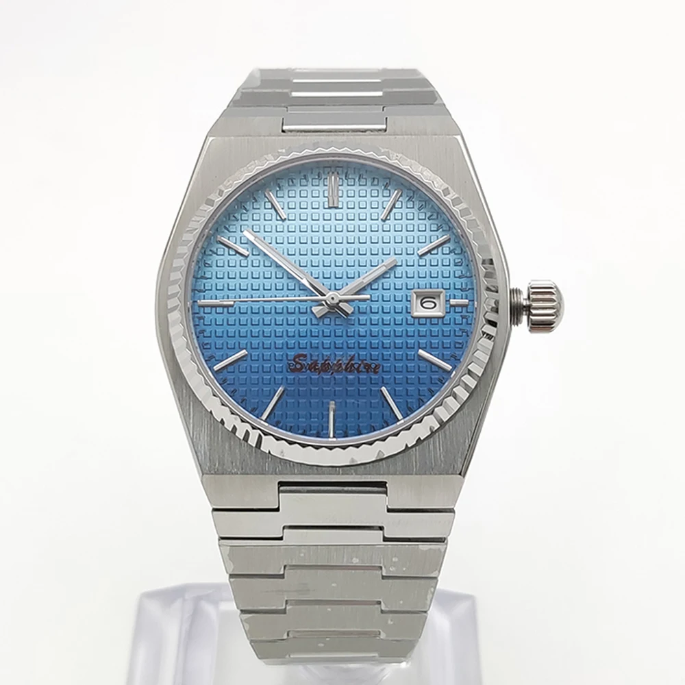 Gradient Blue Men's Automatic Mechanical Watch, Calibre NH35, Stainless Steel Water Resistant Strap, Sapphire Watch