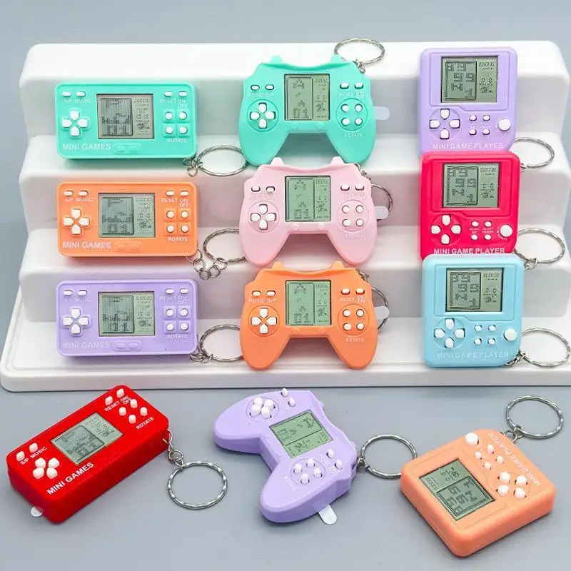 Retro Mini Keychain Handheld Game Player Built-in Classic Games Pocket Sized Fun Gift for Teenage Boys