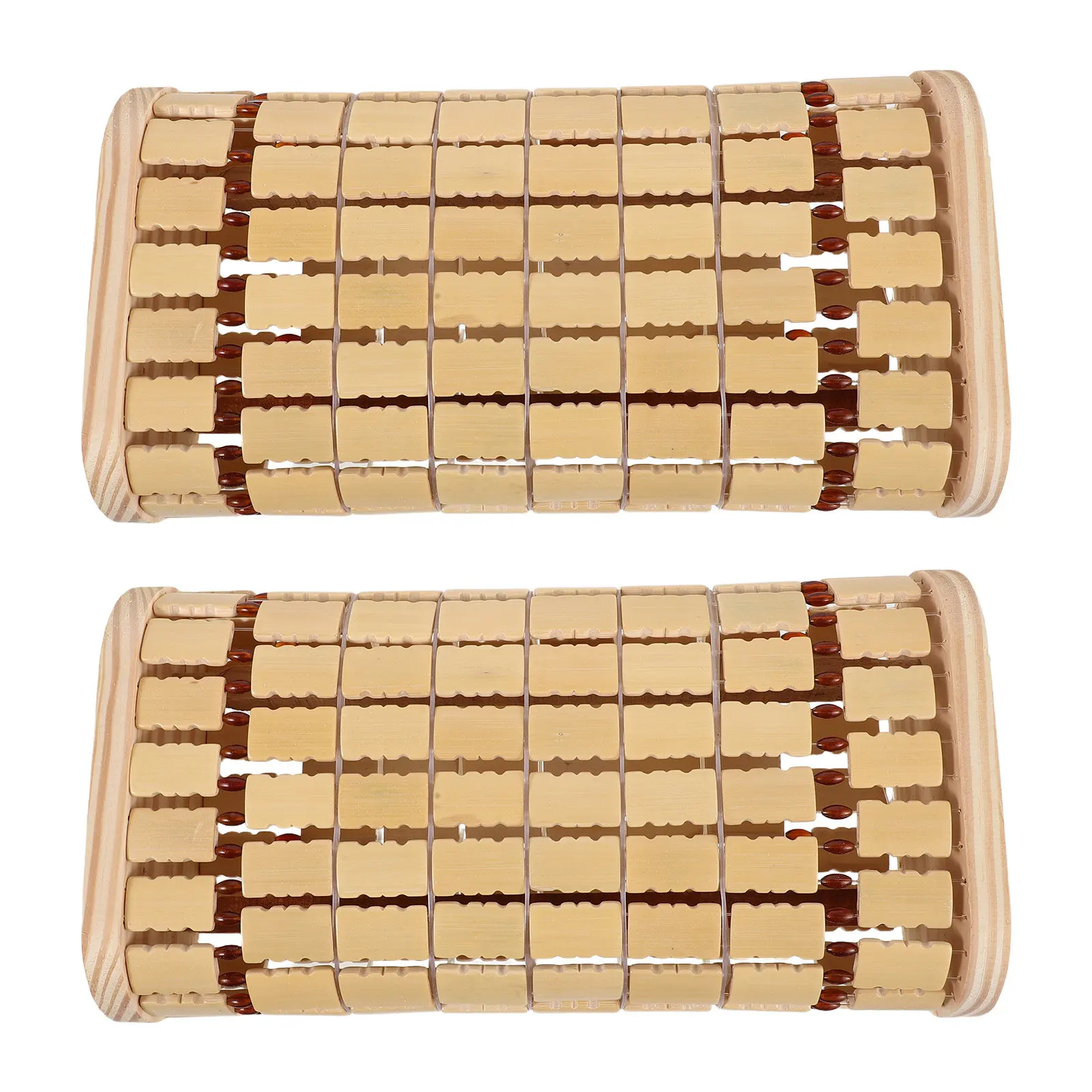 2PCS Ergonomic Hollow Bamboo Sauna Pillow Breathable Wooden Neck Headrest Comfort Cushion For Spa Steam Room Gym Office Chair