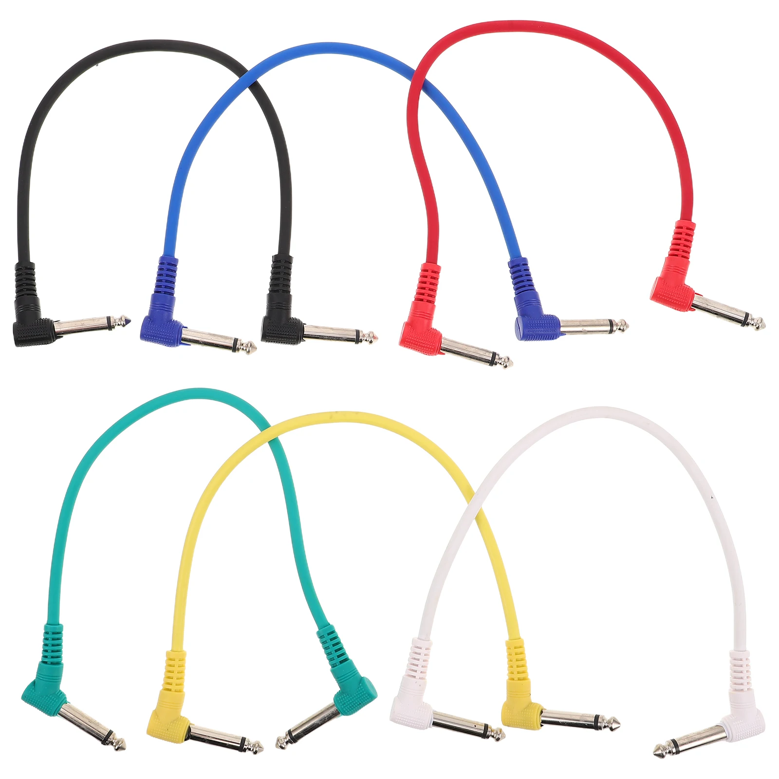 

6 Pcs Electric Guitar Cable Amp Bass Effects Pedal Patch Cables Audio Connect Wire Cord