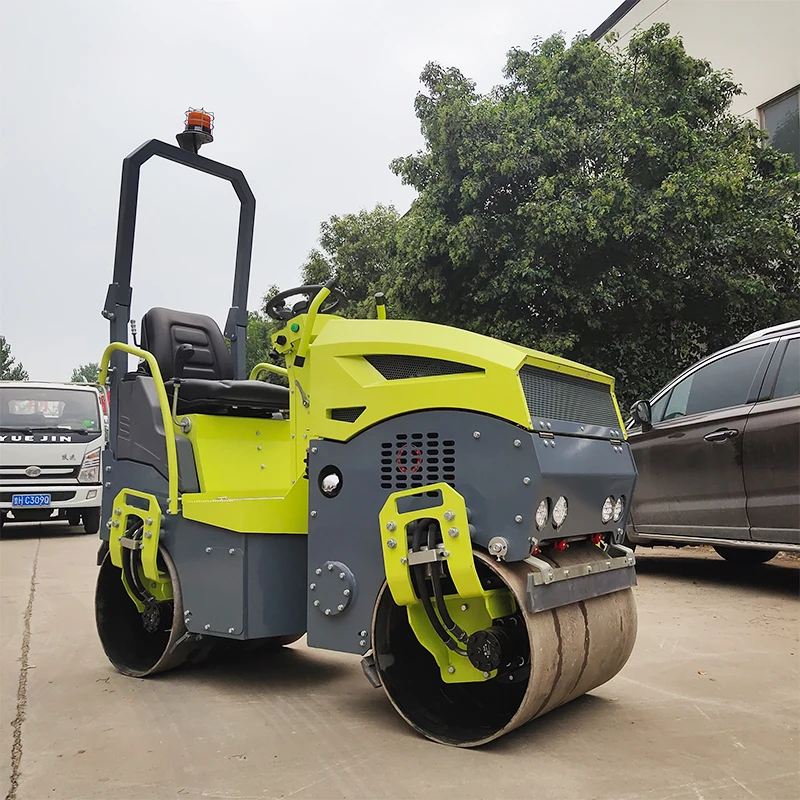 1 طن مفصلية مزدوجة طبلة الطريق الأسطوانة القيادة الاهتزاز الديزل إيتون محرك المحرك ركوب على لأعمال الطرق الأسفلت