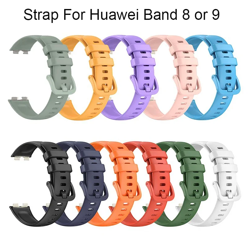 Silicone Wrist Strap For Huawei Band 8 9 Bracelet Smart Watch Wristband Belt