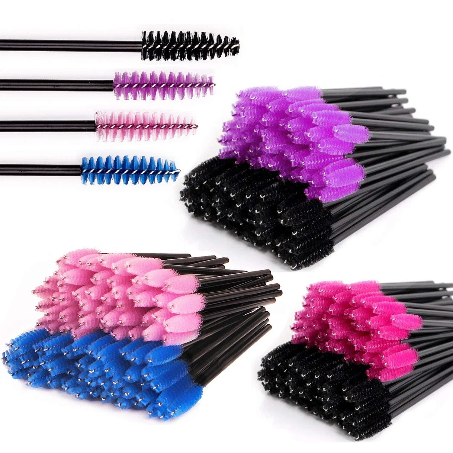 100 pièces brosse à cils jetable baguette de Mascara applicateur de greffage Micro Spoolie brosses pour les cils Extension outils de maquillage