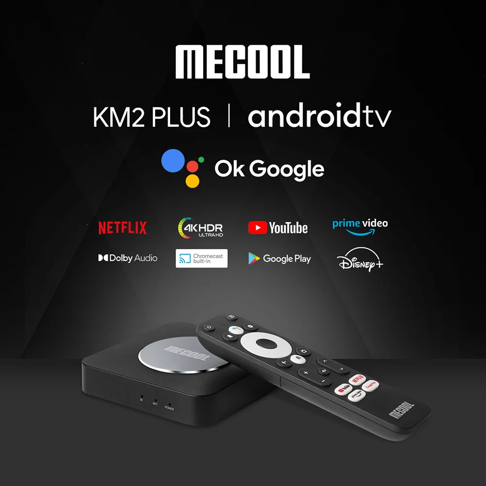 Mecool KM2 PLUS Google Certificated Android TV 11 TV Box Amlogic S905X4 DDR4 2GB 16GB Dual WIFI BT5.0 AV1 Netflix 4K Sep Top Box