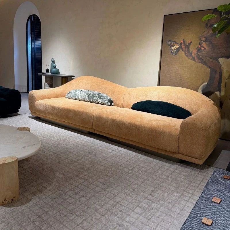 Southeast Asian Medieval Three-Seater Sofa, durable and eco-friendly wooden legs, light luxury designer model