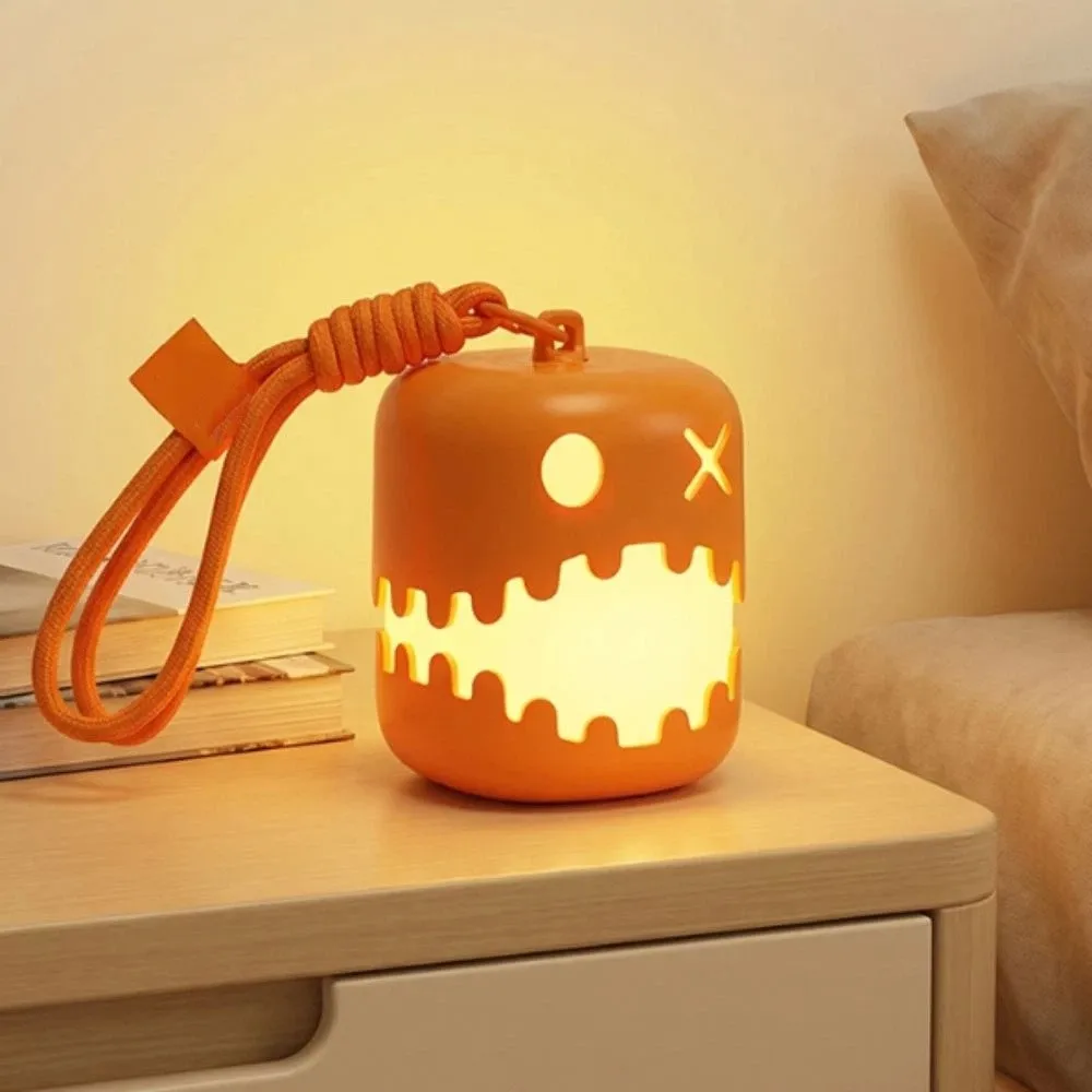Multicolor Halloween Pumpkin Nightlight Color-Changing LED Lightweight Pumpkin Decor Lamp Pull-On Cord Switch Built-In LED