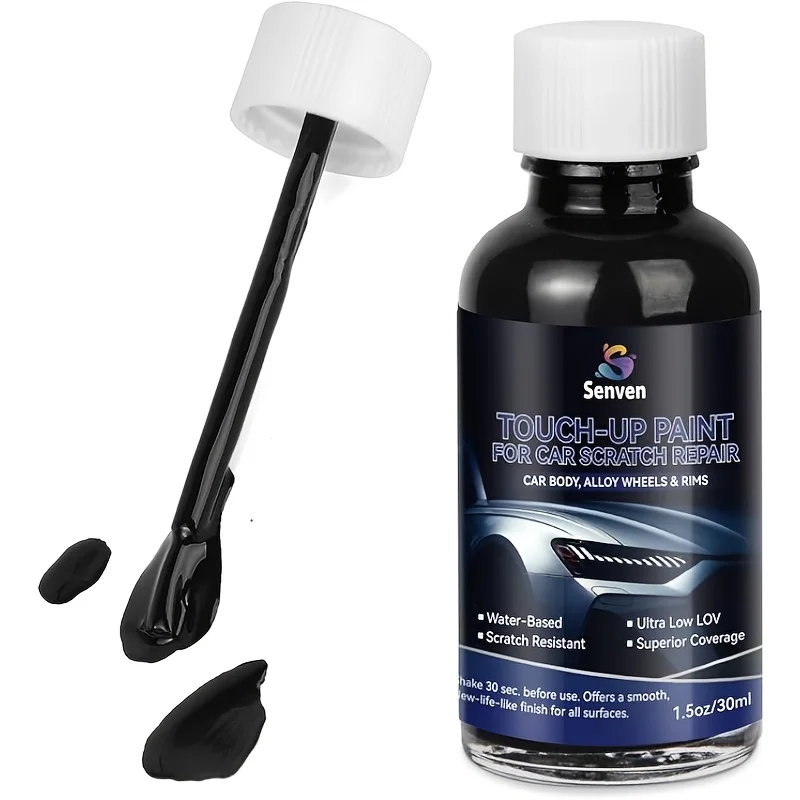 Car Black Paint Touch Up Cars Scratch Repair for Vehicles, Rim High-Gloss Black Paint Pen 30ML Quick Drying Automotive Scratch Repair, Non-toxic Easy to Use