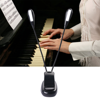 USB Rechargeable Adjustable Dual Arm 8 LED Piano Music Stand Book Light Reading  LED Book Light Gooseneck Clip Piano Night Light