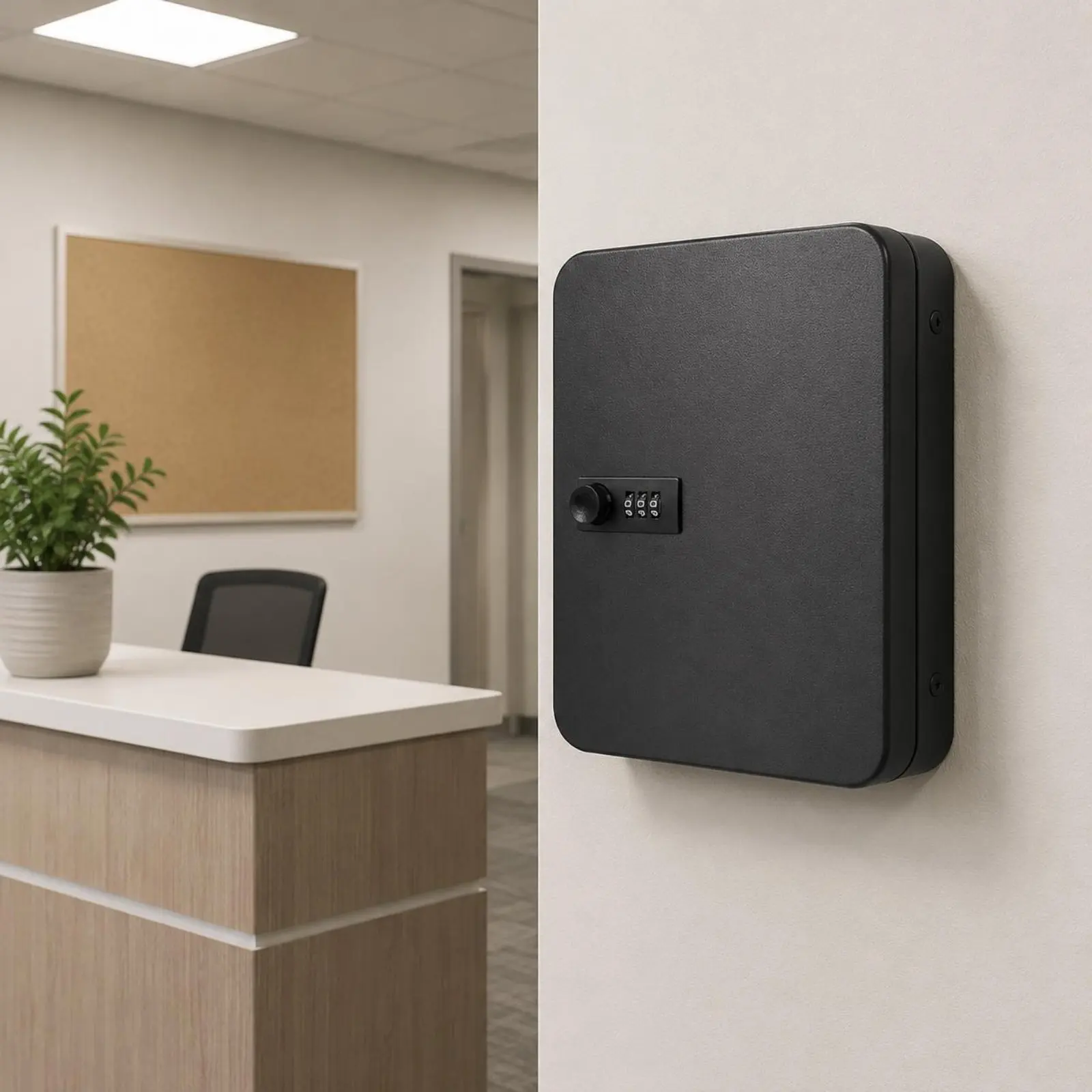 Combination Secure and Entry Cabinet Easy to Install Wall Mounted Key Safe Security Storage Heavy-Duty Steel for Landlords