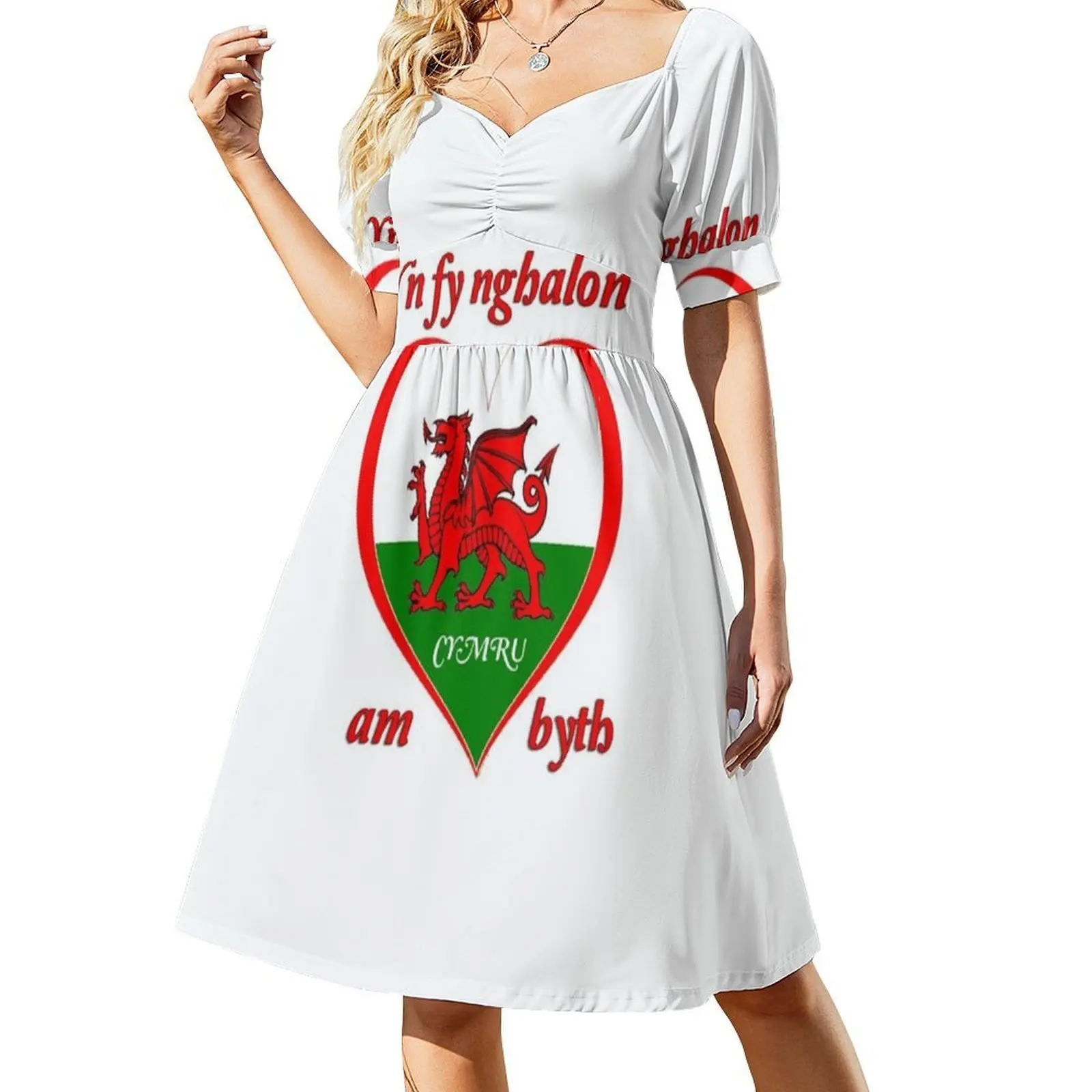 فستان Red Dragon Wales For Ever للسيدات للحفلات ملابس الشارع الشهير ملابس نادي مطبوعة عصرية للإناث ويلز لخريطة ويلز من Ever