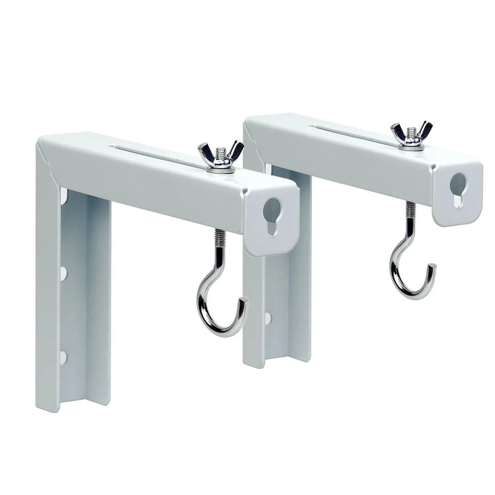 White 40120 Hook Wall Mount Bracket for Projector Screens For Home Office and Studio Use Metal Construction Easy Setup