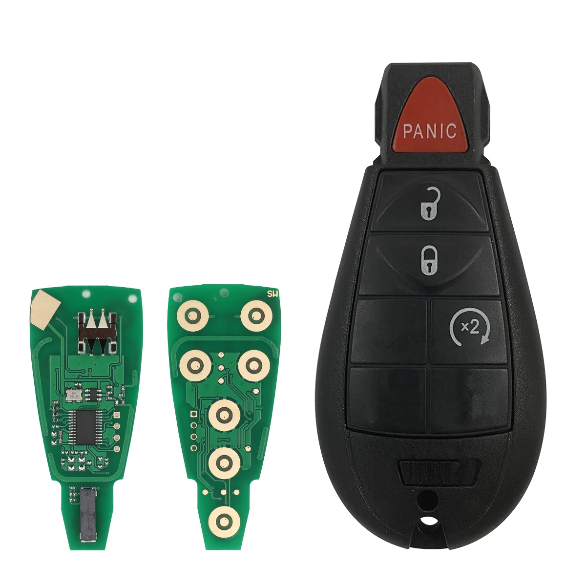 2 Pcs/lot  3 4 5 Buttons 433MHz 4A Chip for Jeep Cherokee  Dodge RAM  2014 - 2019 Auto Remote Fobik Key Fob FCC ID: GQ4-53T-4A