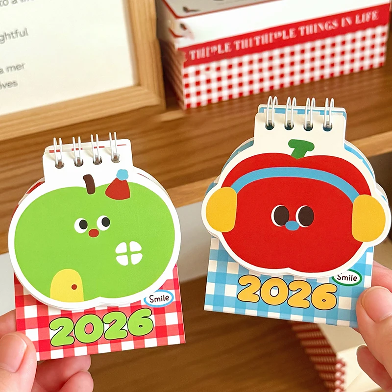 1 قطعة 2026 أجندة مكتبية صغيرة أبل تقويم صغير الحلي الفتيات سطح المكتب الديكور الحلي ألوان صغيرة ورائعة #3