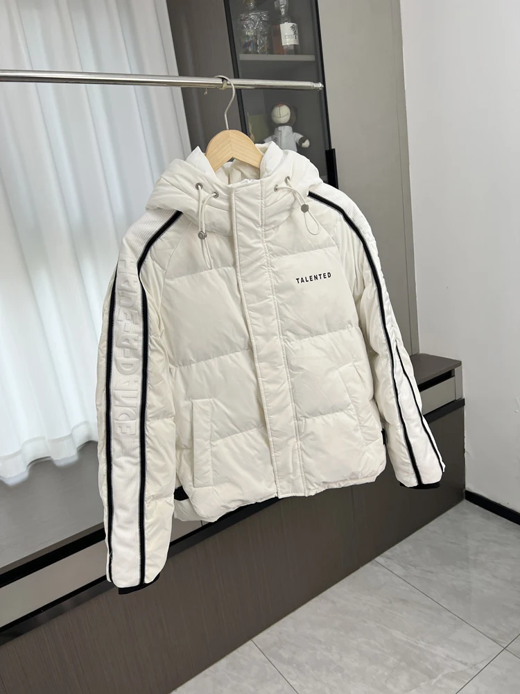 

Outdoor Casual Du down Jaet Men's Faion Busin Gentleman Sle 90% Du Feather Filled Hooded Padded Coat Warmth