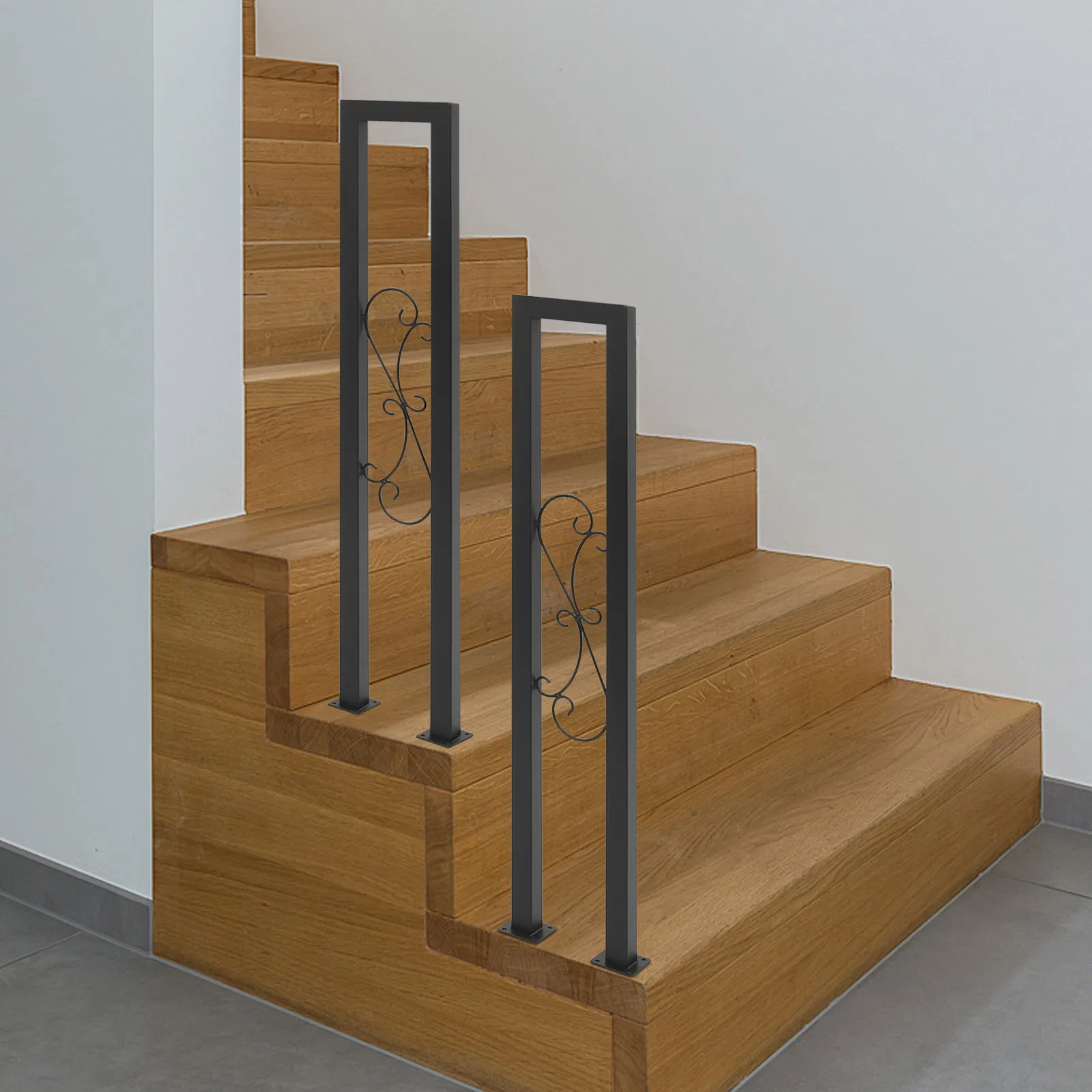 2 قطعة 85*20 سنتيمتر القضبان اليدوية الكربون الصلب درج شنت الصناعية المطاوع درج درابزين داخلي ل حديقة الشرفة علوي الممر #3