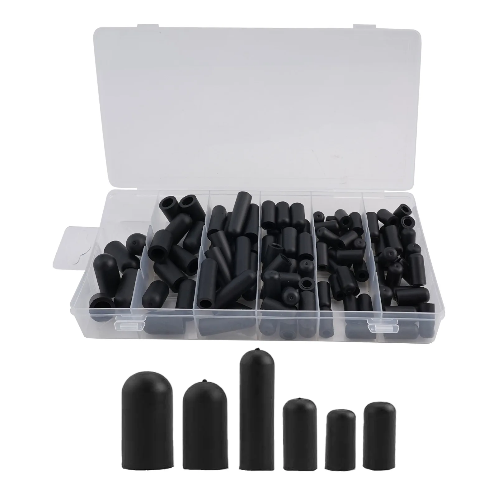 105pcs Rubber Vacuum Line Cap Block Off Assortment Kit For 3/8'', 5/16'', 4/1'', 7/32'', 5/32'', 3/16'' Carburetor, Manifold