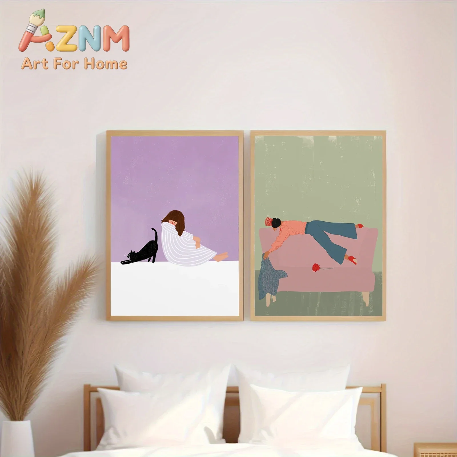 Mother's Day Abstract Mother Hold Her Son Canvas Painting Feminist Wall Art Poster Print for Modern Nursery Home Decor Gift