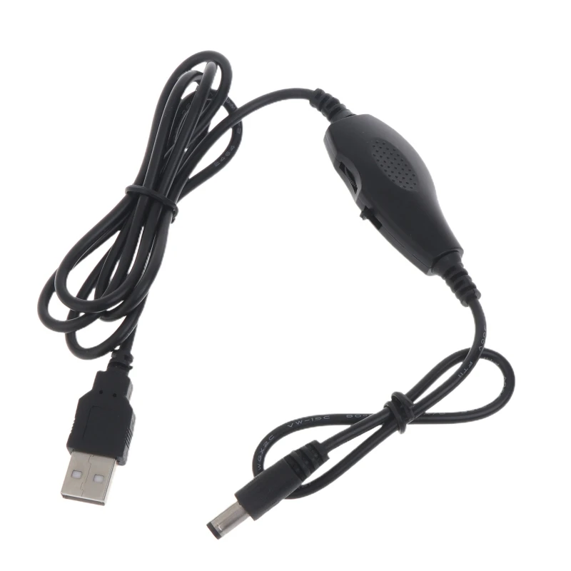 USB to 5.5x2.1mm 12V 0.5A Brightness Control Adjustable Speed Cable with ON OFF Switch for LED Strip Light Lamp Fan