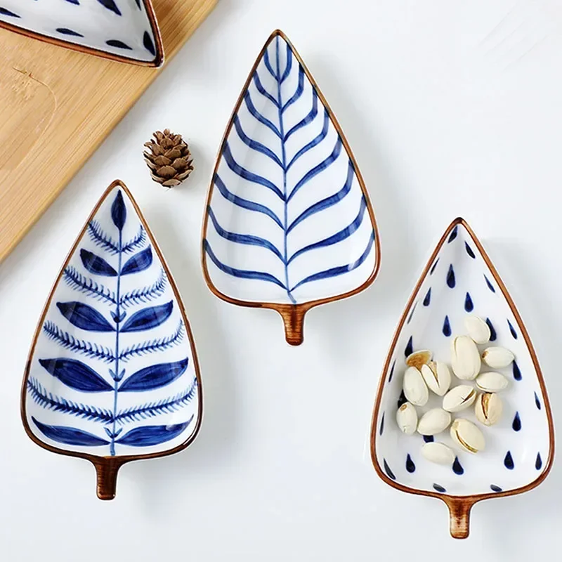 Creative leaf saucer cold dish restaurant household ceramic plate for restaurant banquet