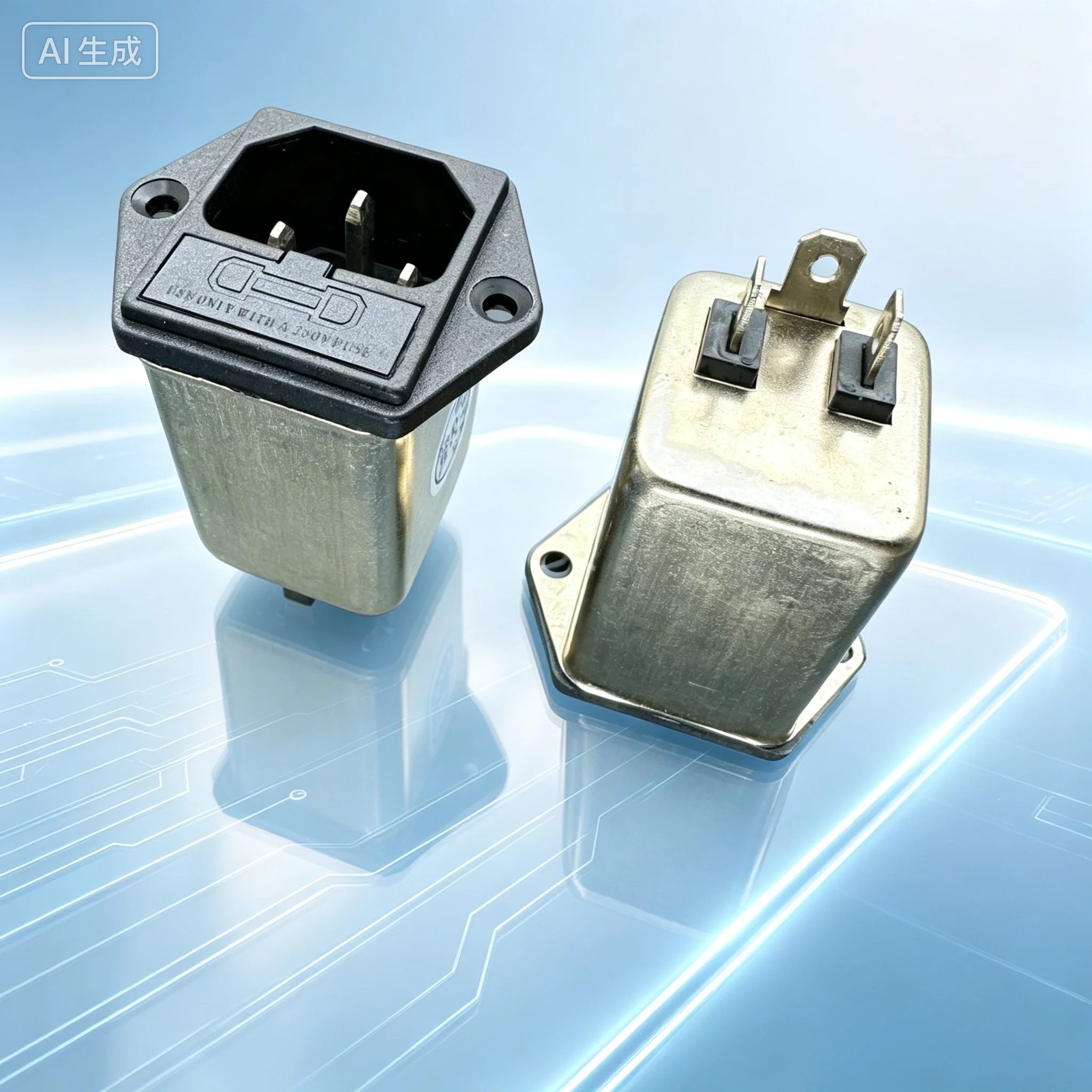 Genuine EMI Power Filter DA12-6A Socket Type Without Fuse 6A for DORESX  2pcs