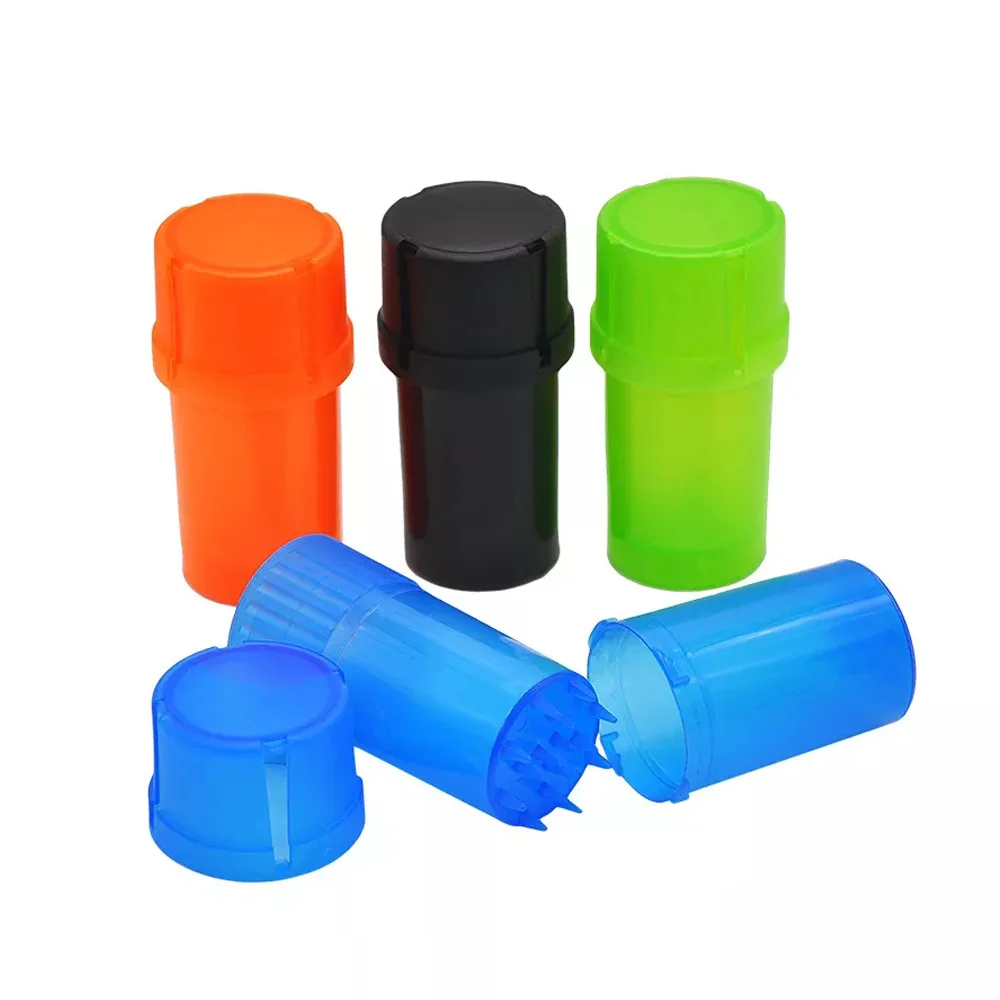 2-layer Plastic Grinder Sealed Pot All-in-one Crusher Container with Smell Proof Top Dry Herb Crusher