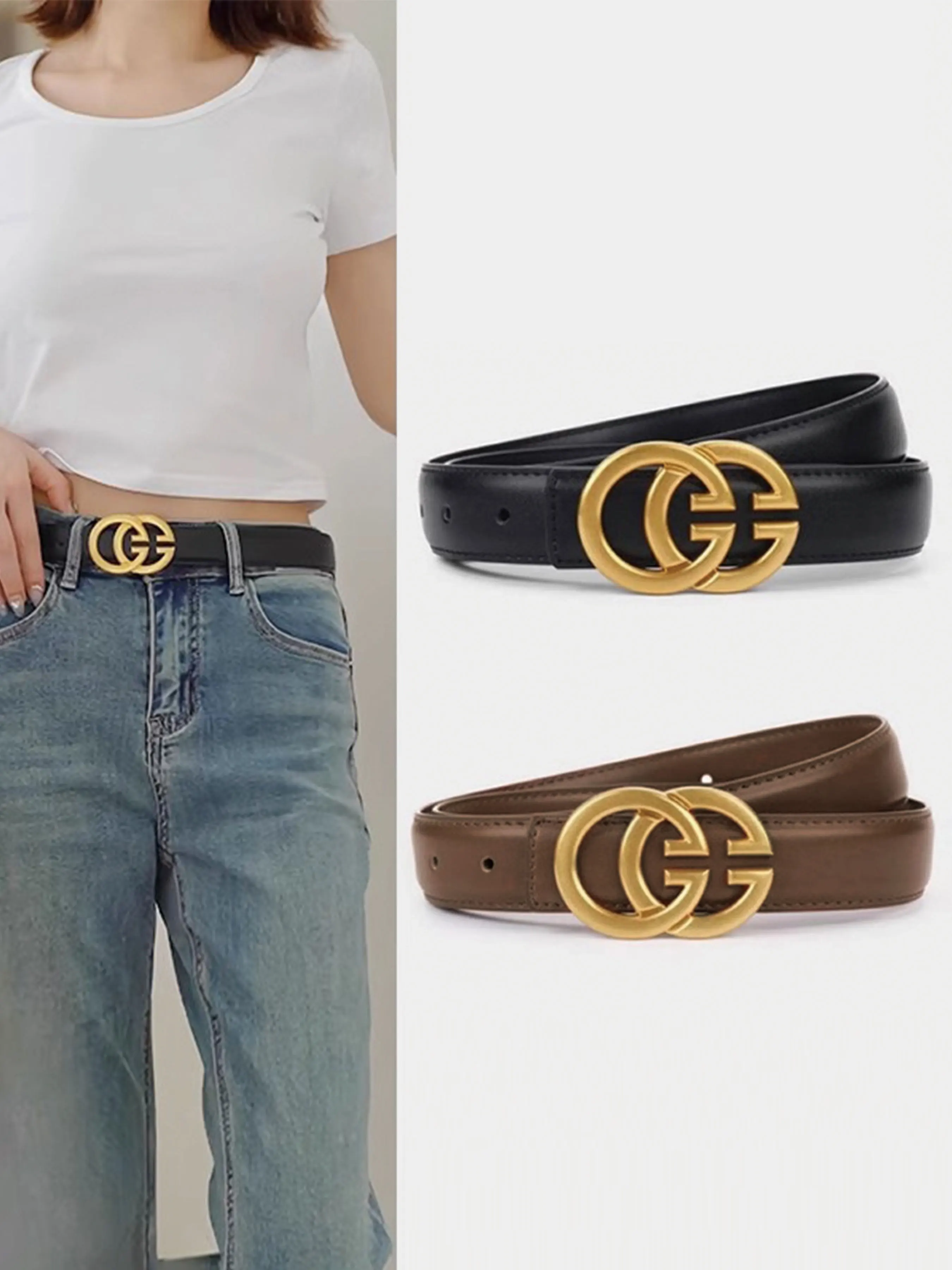 

Женский новый ремень с буквами, модный ремень Джокер, декоративная повседневная юбка, джинсы.