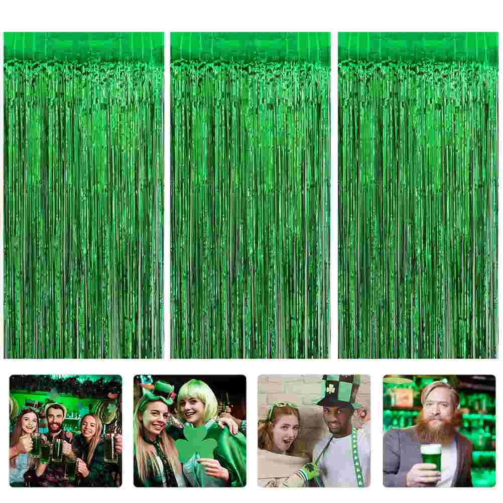 

3 Pcs Curtain Christmas Party Supplies Bachelorette New Year Graduation Photo Birthday Drapes Backdrop Fringe Tinsel