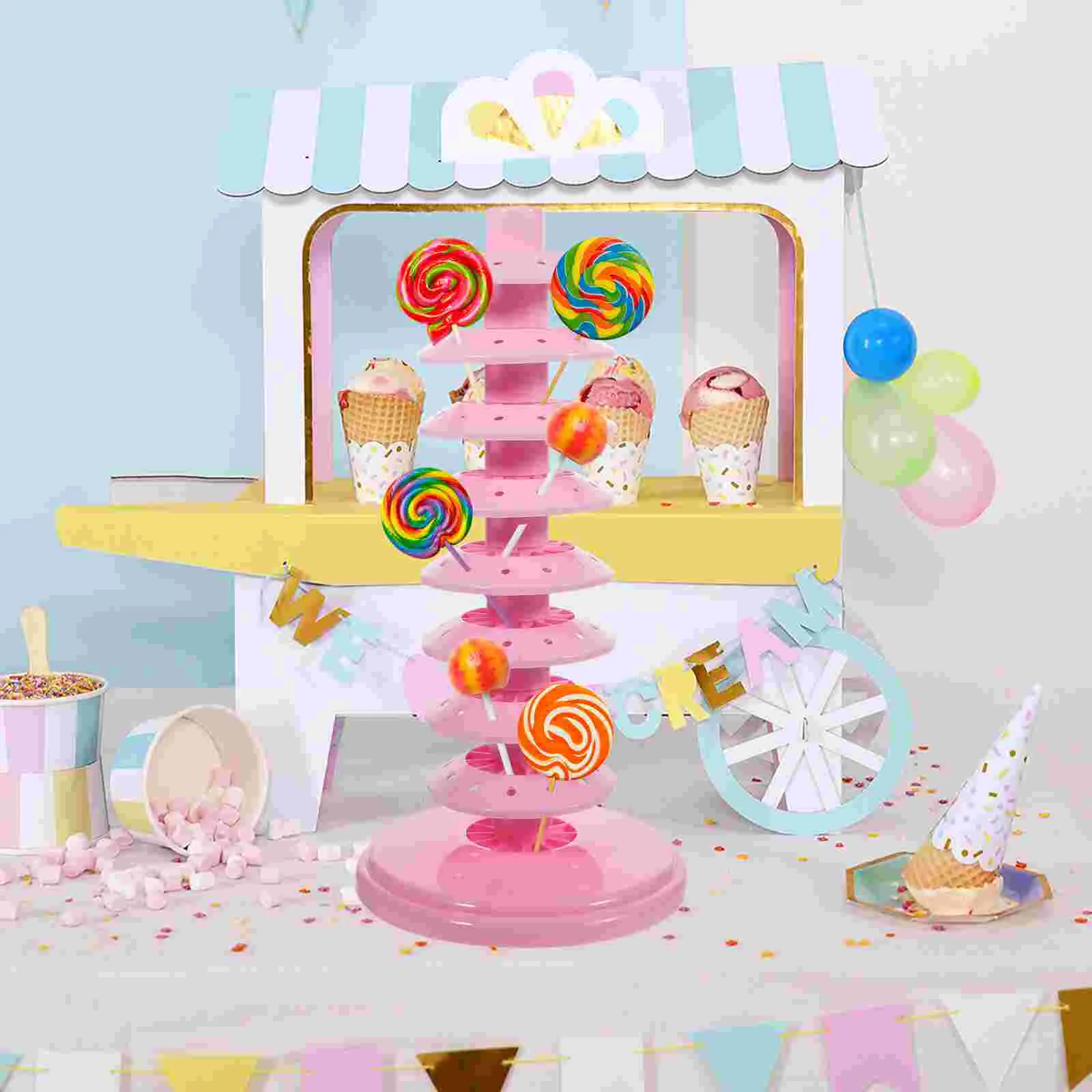 Lollipop Display Stand Cake Pops Holder Plastic Rack Suckers Wooden Pp Multi-function Baby Skewers