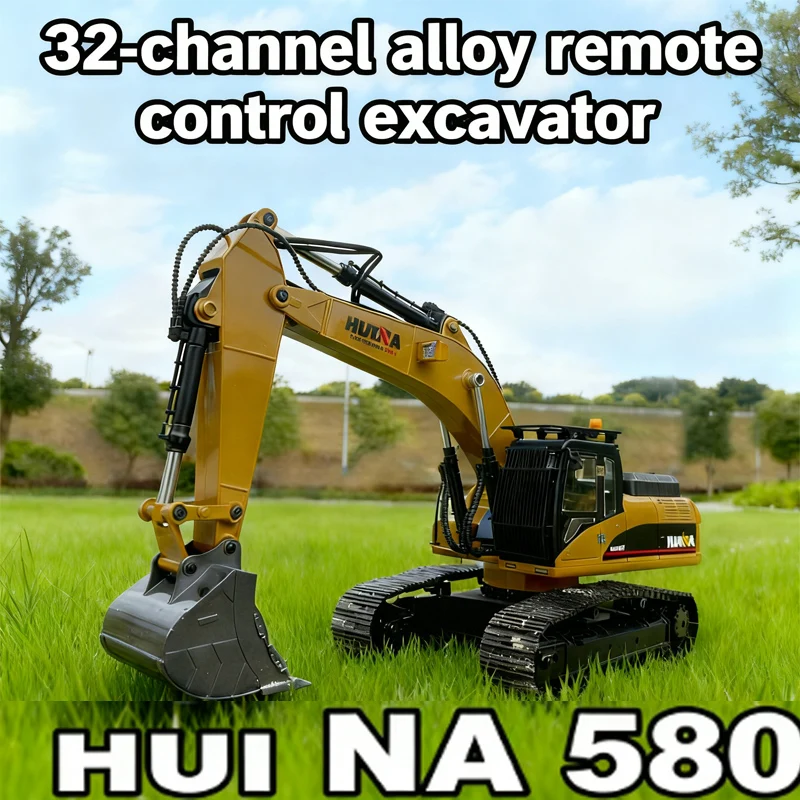 

HUI NA 580 594 593 Экскаватор с дистанционным управлением - Полностью сплав Гидравлический винтовой погрузчик Инженерный автомобиль Игрушка