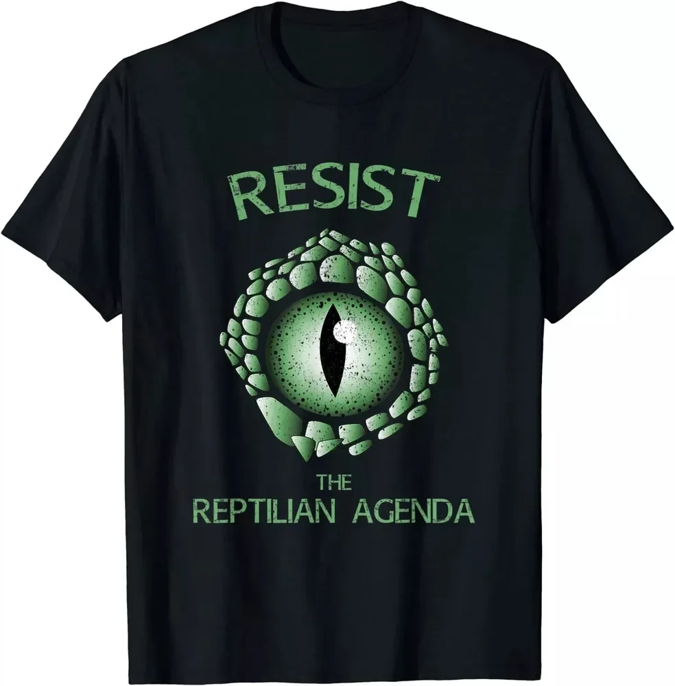 Resist The Reptilian Agenda  Theory Lizard People T-ShirtHigh Quality 100%Cotton Short Sleeve