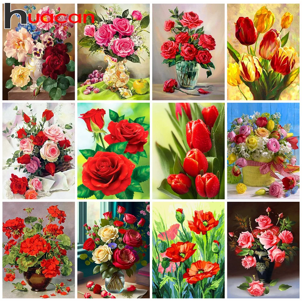 Huacan 5d DIY Diamant Malerei Blumenvase Dekor nach Hause volle quadratische runde Stickerei Mosaik Obst Wand kunst