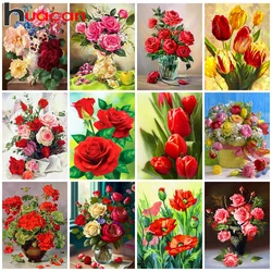 Huacan New Arrivals Diamond Painting Flower 5d Diy Diamond Mosaic Rose Vase Set Art Home Deocration Rhinestone Pictures