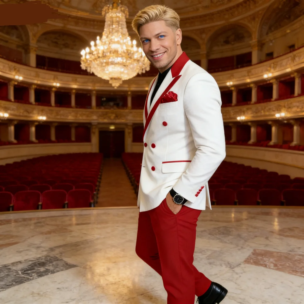 

Men's Pink Double Breasted Terno 2-Piece Suit Classic Formal Business Occasion Jacket And Pants Set Moda De Negócios Clothing