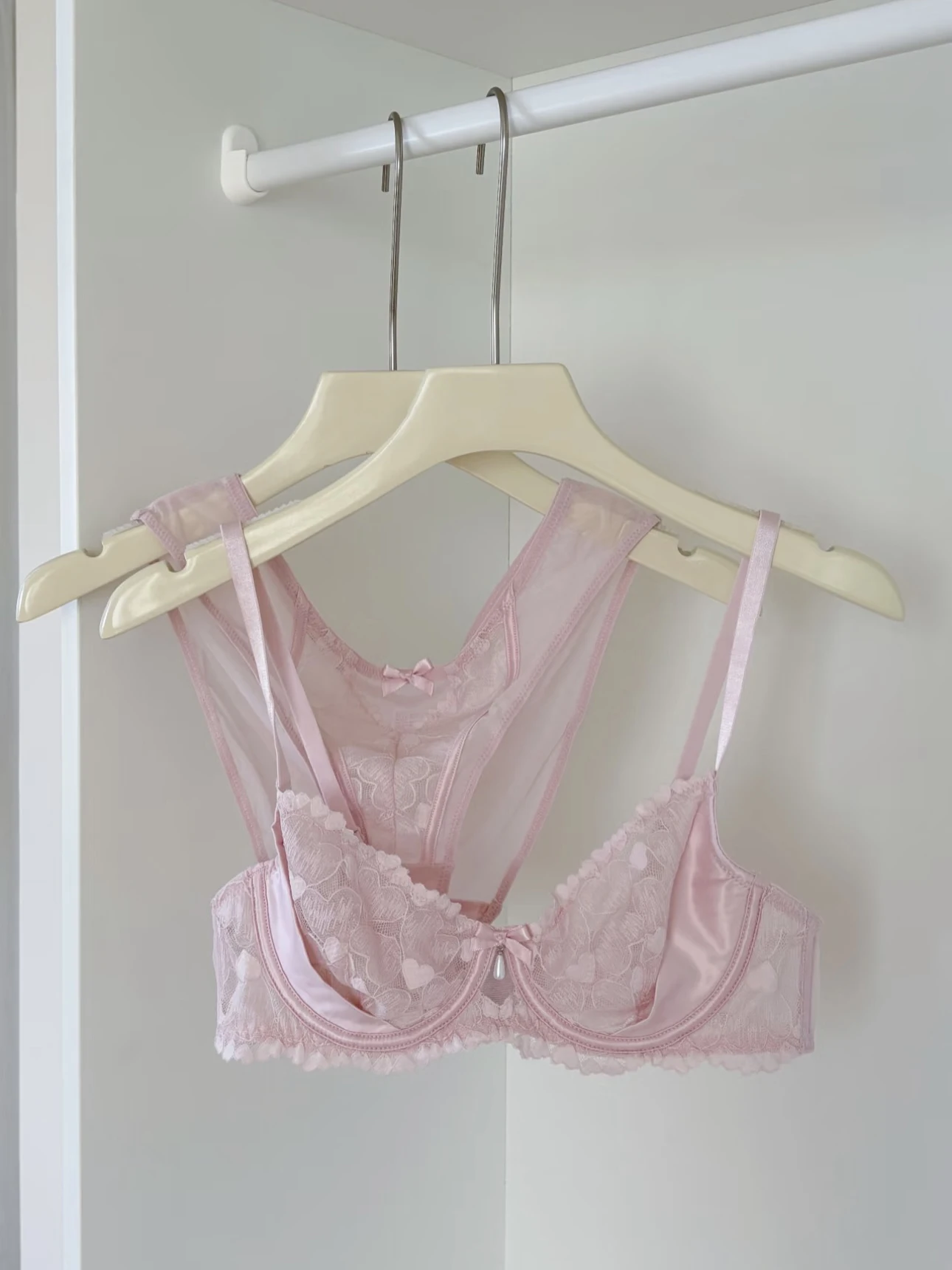 Conjunto de lencería adelgazante de encaje francés, sujetador y bragas sexis de realce, anillos finos de acero ligeros de lujo, conjunto de Control de barriga con realce Sexy YUQI