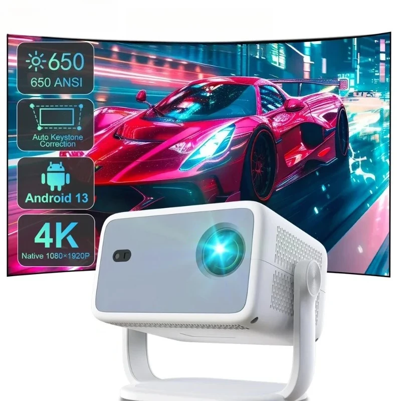 Youpin Projector AI High-definition Projector Android 4K Native 1080P 650ANSI Autofocus BT5.2 360 ° Home Outdoor Projector