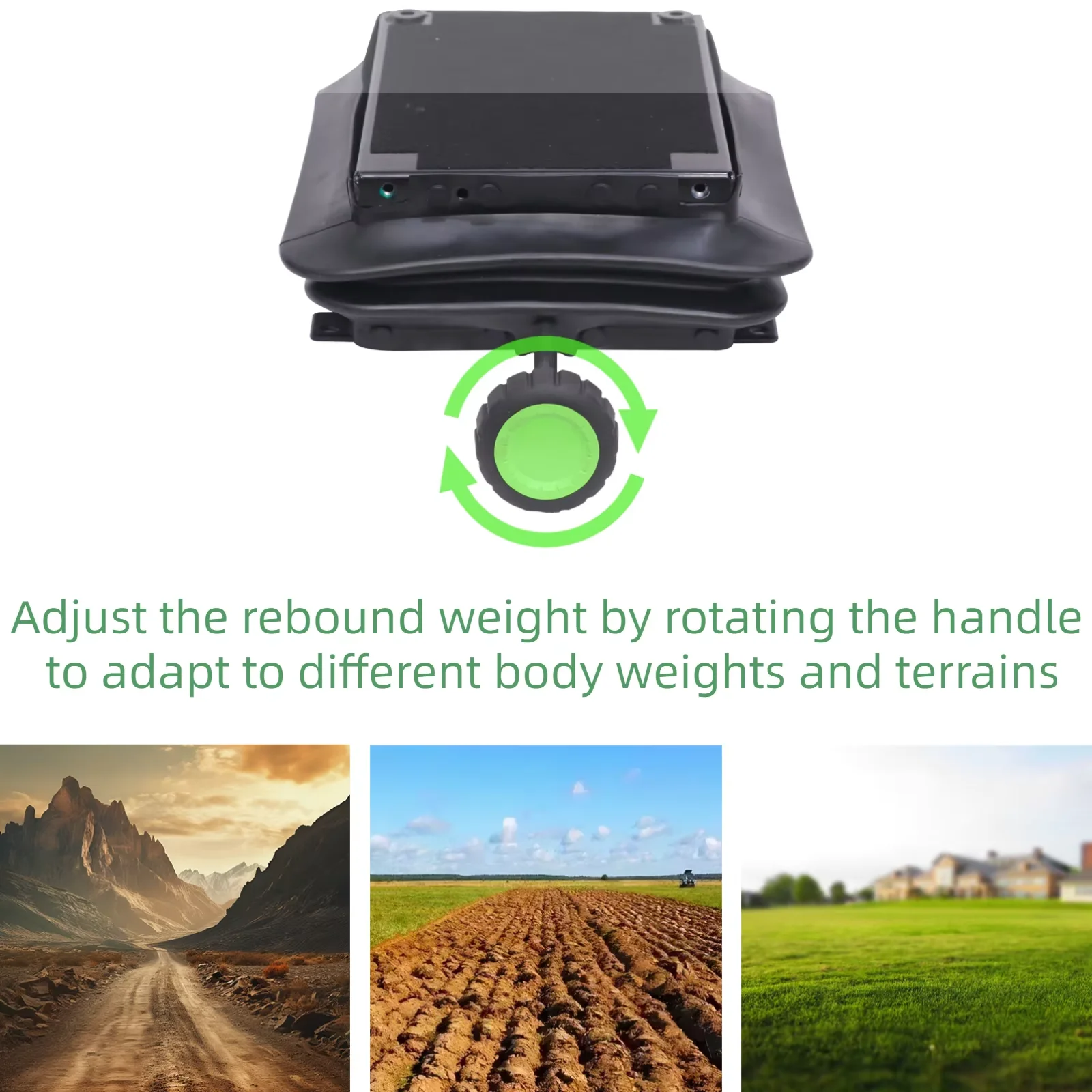 قاعدة ممتص الصدمات للمقعد الميكانيكي العالمي مع آلية مقصية قابلة للتعديل، مناسبة للرافعات الشوكية والجرارات والشاحنات.