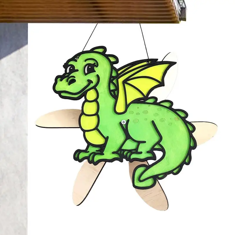 

Animal Wind Spinner Wooden Cartoon Animal Pinwheels Weather-Resistant Hangable Decoration For Garden Patio Outdoor